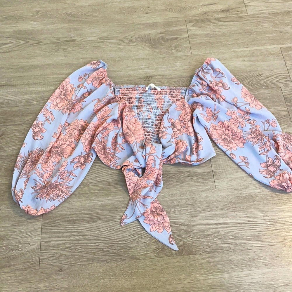 Front Tie floral top